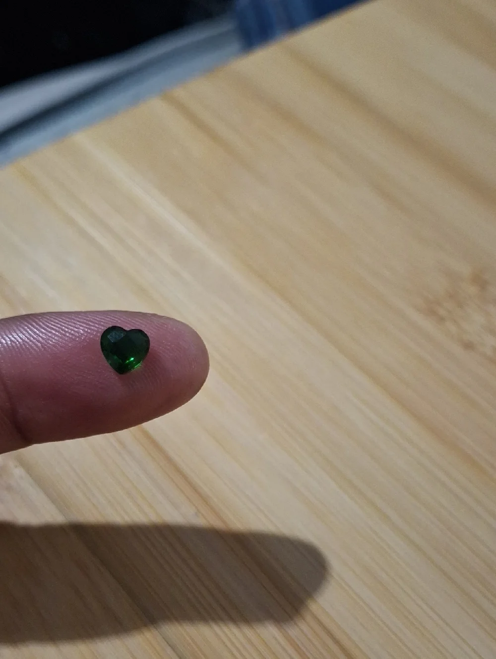 May Birthstone Emerald Green Heart Shaped Floating Locket Charm